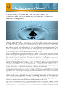 The human right to water: An interdisciplinary focus and