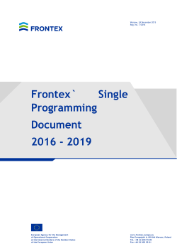 Frontex` Single Programming Document 2016