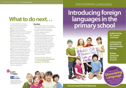Introducing foreign languages in the primary school