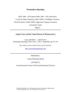 Angela Carter - Postmodern Openings