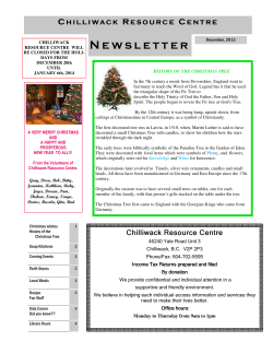 december newsletter - Chilliwack Resource Centre