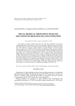 Metal removal from spent pickling solutions of high zinc(II)