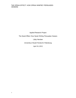 THE OPRAH EFFECT: HOW OPRAH WINFREY PERSUADES