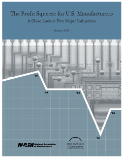 The Profit Squeeze for US Manufacturers