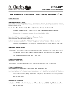 MLA Works Cited Guide to SCC Library Literary