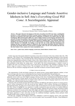 Gender-inclusive Language and Female Assertive Idiolects in Sefi