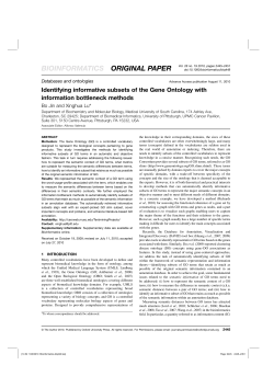 Identifying informative subsets of the Gene