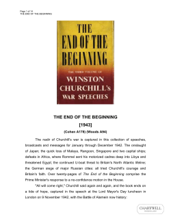 THE END OF THE BEGINNING