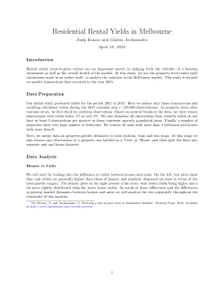 Residential Rental Yields in Melbourne