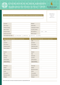 Endeavour Application Form