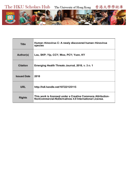 Title Human rhinovirus C: A newly discovered human rhinovirus