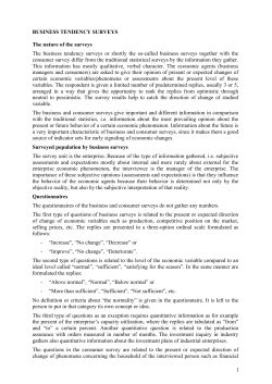BUSINESS TENDENCY SURVEYS