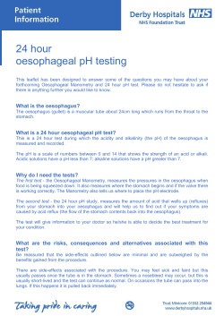 24 Hour Oesophageal - Derby Teaching Hospitals NHS Foundation