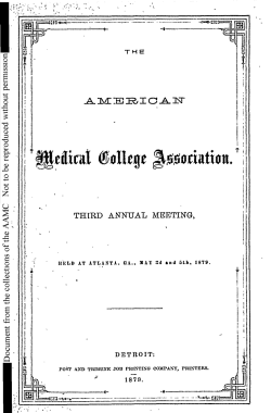 The AAMC Third Annual Meeting 1879