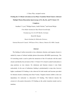 1 J. Chem. Phys. accepted version Probing the CO
