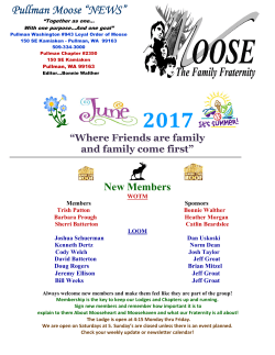 Pullman Moose &ldquo;NEWS Pullman Moose &ldquo;NEWS&rdquo;