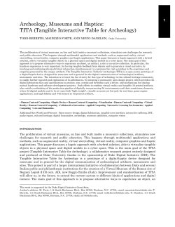 Archeology, Museums and Haptics: TITA (Tangible