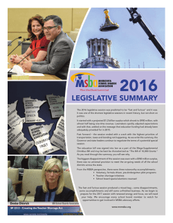 2016 MSBA Legislative Summary