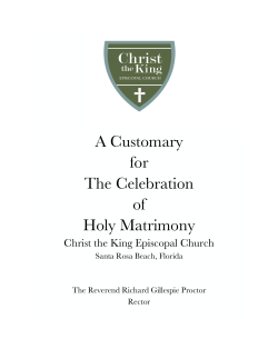 Christ the King Wedding Customary