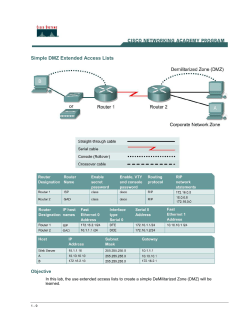Simple DMZ Extended Access Lists