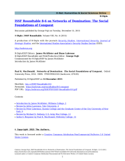ISSF Roundtable 8-6 on Networks of Domination: The Social - H-Net