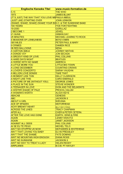 Englische Karaoke Titel www.music