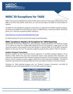 NERC ID Exceptions for TADS