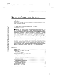 Attitude-behavior linkage - UCSB Department of Sociology