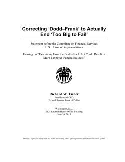 Correcting `Dodd&ndash;Frank` to Actually End `Too Big to Fail`