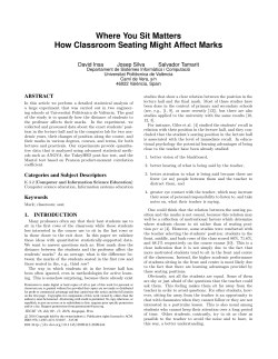Where You Sit Matters How Classroom Seating Might Affect Marks