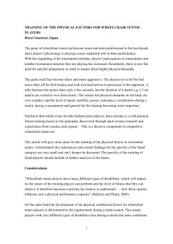 TRAINING OF THE PHYSICAL FACTORS FOR WHEELCHAIR