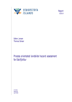 Landslide Hazard Assessment for Eskifj&ouml;r&eth;ur