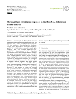 Photosynthesis&ndash;irradiance responses in the Ross