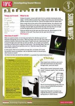 Investigating Sound Waves - BAE Systems Education programme