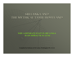 SRI LANKA AND THE MYTHICAL TAMIL HOMELAND