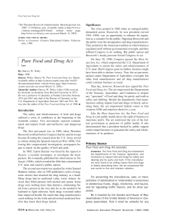 Pure Food and Drug Act