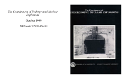 The Containment of Underground Nuclear Explosions
