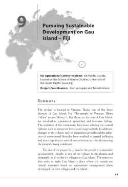 Pursuing Sustainable Development on Gau Island &ndash; Fiji