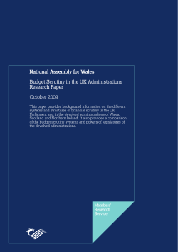 Budget - National Assembly for Wales