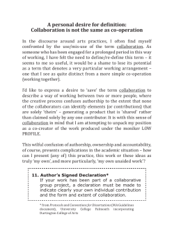 A personal desire for definition: Collaboration is not