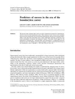 Predictors of success in the era of the boundaryless career