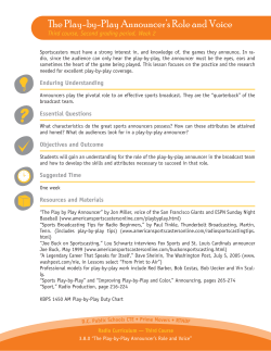 The Play-by-Play Announcer`s Role and Voice