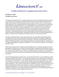 Fertilizer Selection for Revegitation
