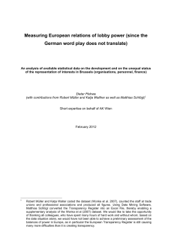 Measuring European relations of lobby power