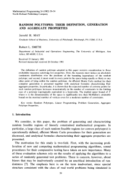 Random polytopes: Their definition, generation and aggregate