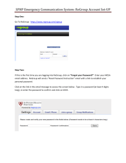 SPHP Emergency Communication System: ReGroup Account Set-UP