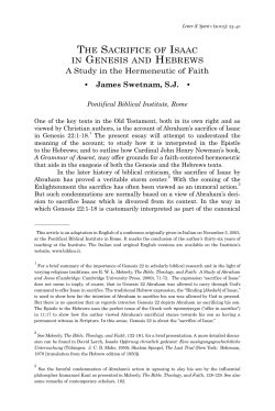 The Sacrifice of Isaac in Genesis and Hebrews