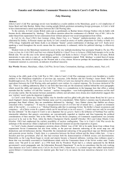 Fanatics and Absolutists: Communist Monsters in John le Carr&eacute;`s