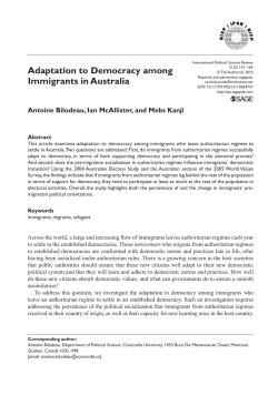 Adaptation to Democracy among Immigrants in Australia