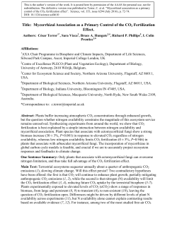 Title: Mycorrhizal Association as a Primary Control of the CO2